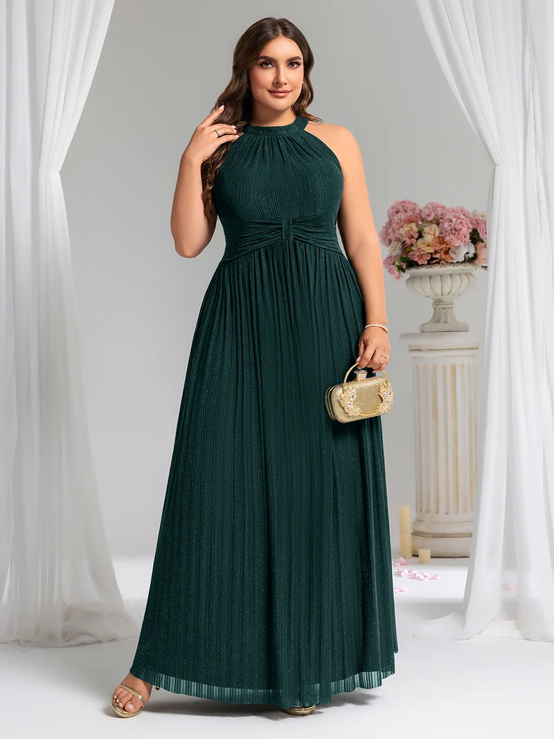 ever EVERLAINE|Robe de soirée formelle scintillante à col licou avec silhouette trapèze