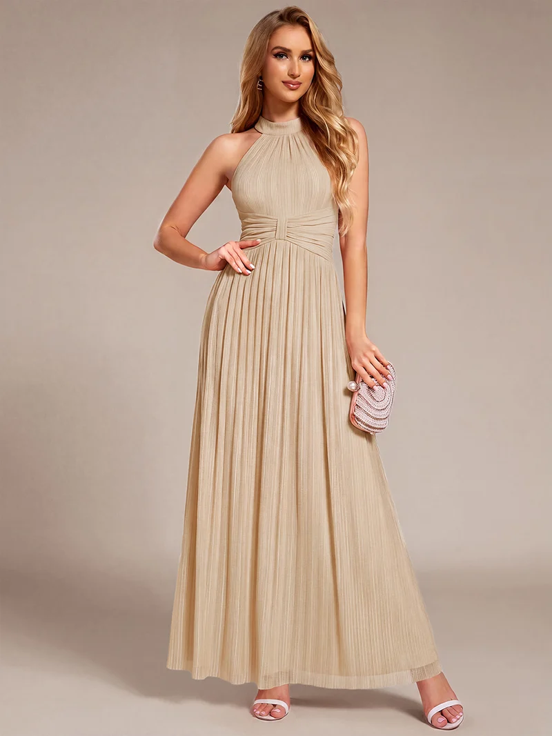 ever EVERLAINE|Robe de soirée formelle scintillante à col licou avec silhouette trapèze