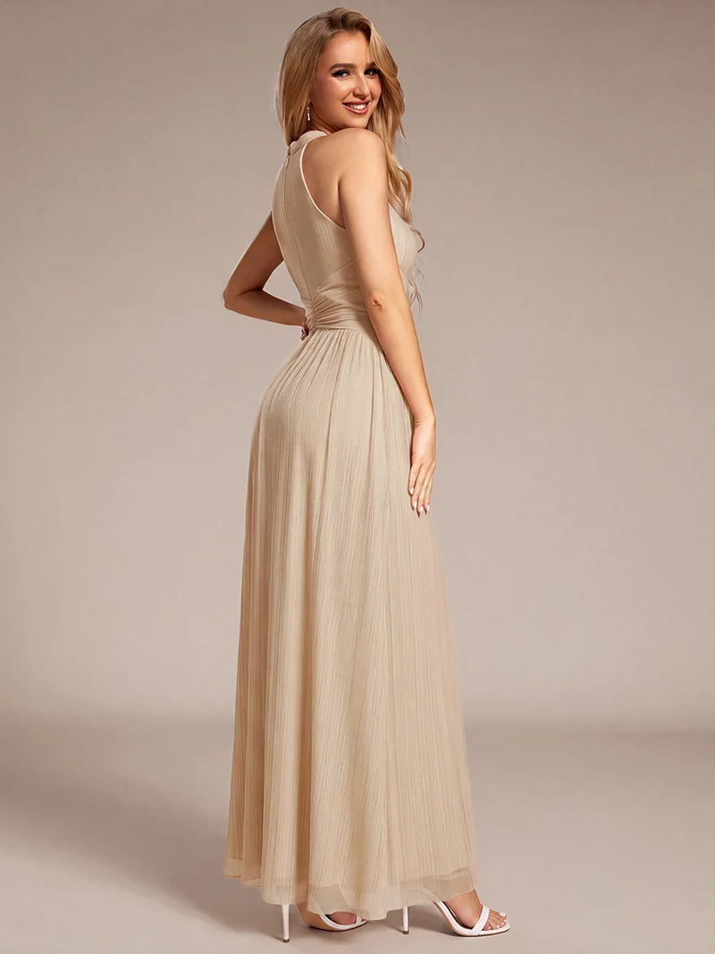ever EVERLAINE|Robe de soirée formelle scintillante à col licou avec silhouette trapèze