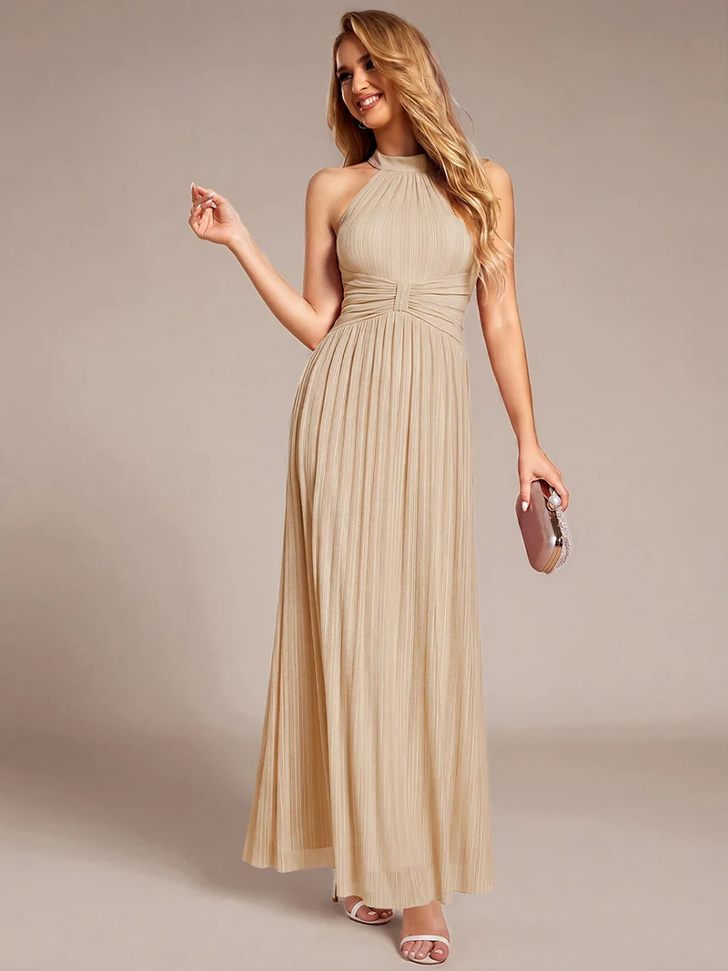 ever EVERLAINE|Robe de soirée formelle scintillante à col licou avec silhouette trapèze