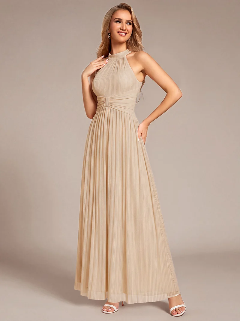ever EVERLAINE|Robe de soirée formelle scintillante à col licou avec silhouette trapèze