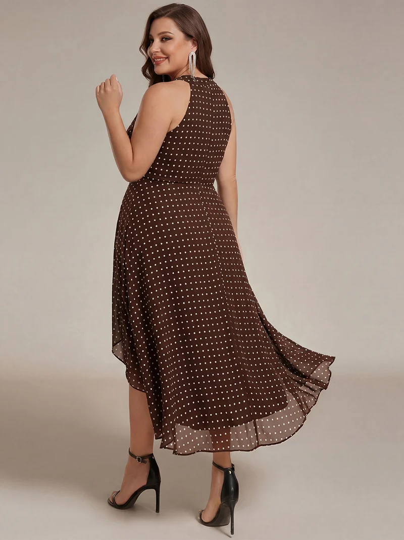 ever POSIE|Robe invitée mariage mi-longue sans manches et col licou en mousseline de soie
