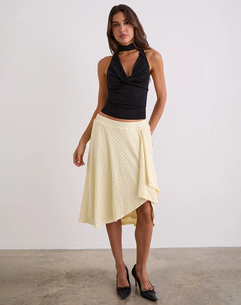 Jupe midi Esmeray, tricot crème au beurre
