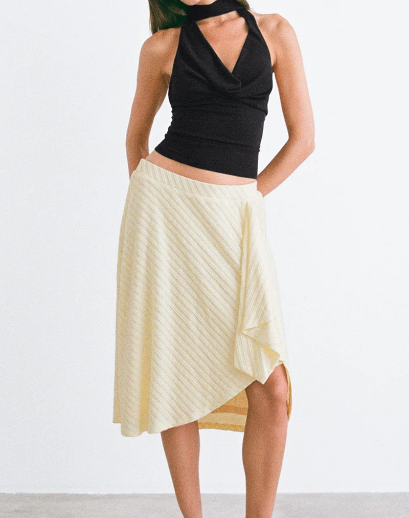 Jupe midi Esmeray, tricot crème au beurre