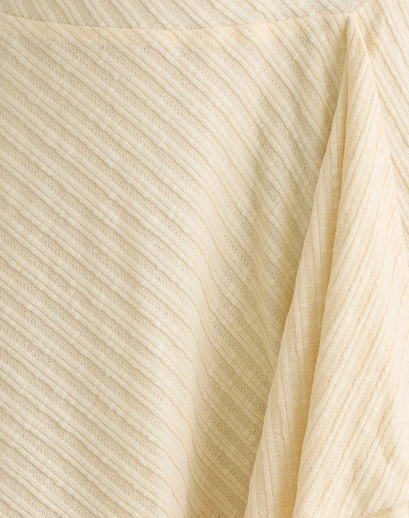 Jupe midi Esmeray, tricot crème au beurre