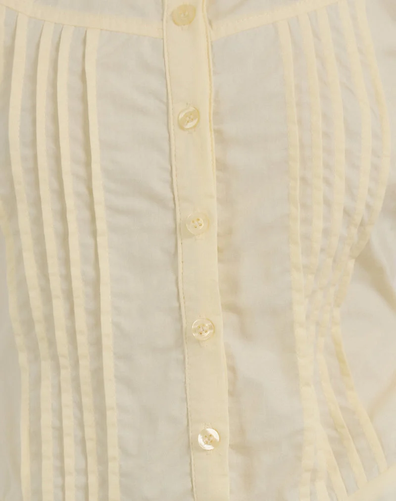 Chemisier Wilmot, popeline jaune buttermilk