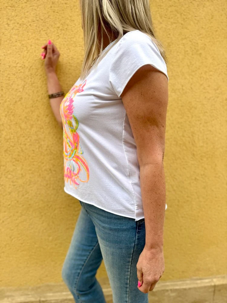 Teeshirt Peace and Love blanc