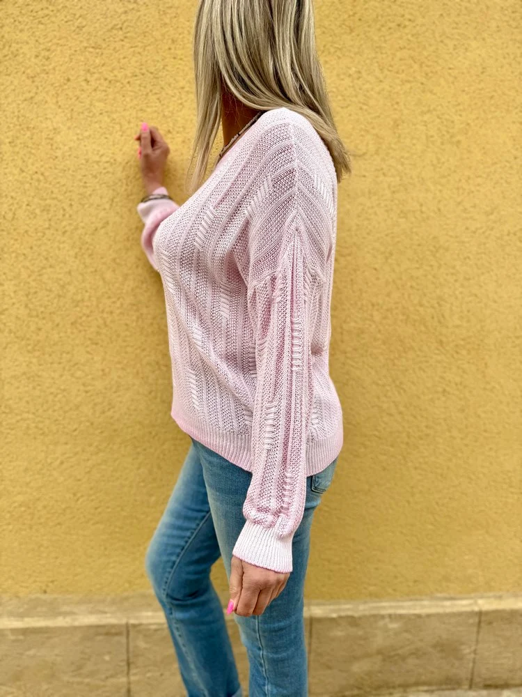 Pull fin Grego rose