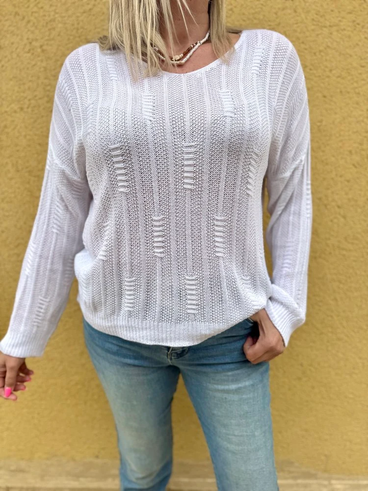 Pull fin Grego blanc