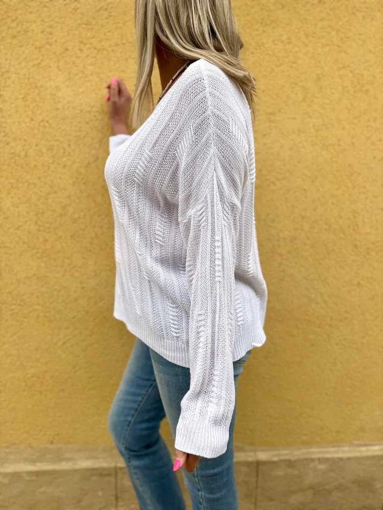 Pull fin Grego blanc