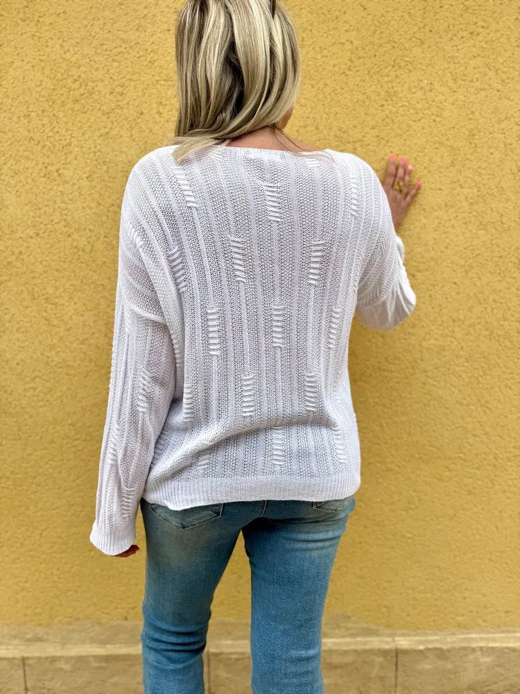 Pull fin Grego blanc