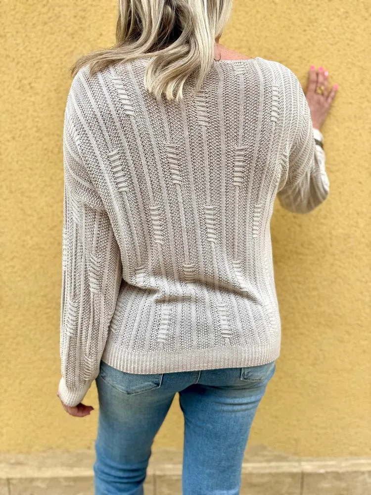 Pull fin Grego taupe