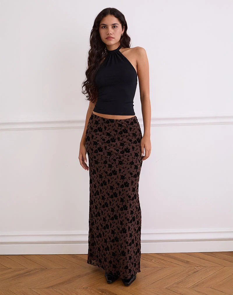 Jupe longue Alfreda, Garden Floral Brown