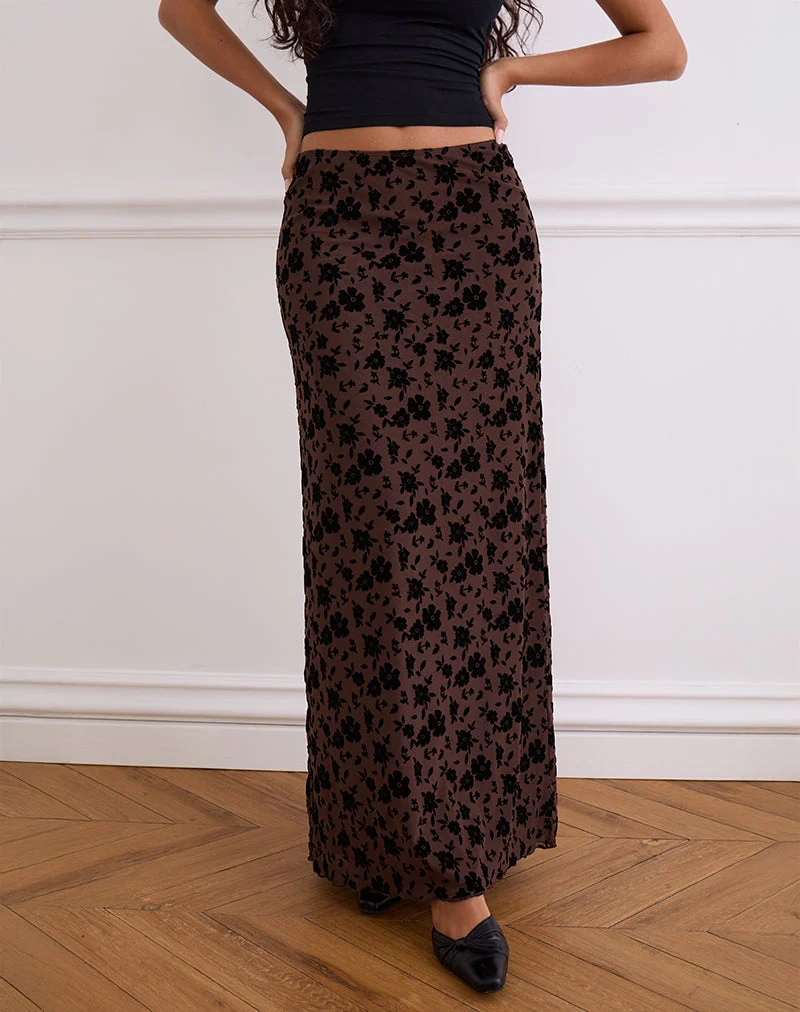 Jupe longue Alfreda, Garden Floral Brown