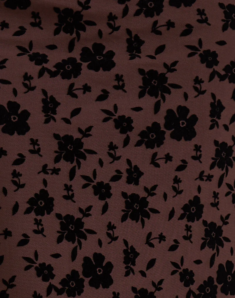Jupe longue Alfreda, Garden Floral Brown
