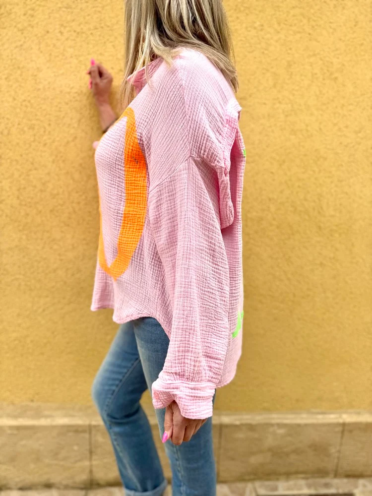 Chemise gaze de coton Soho rose