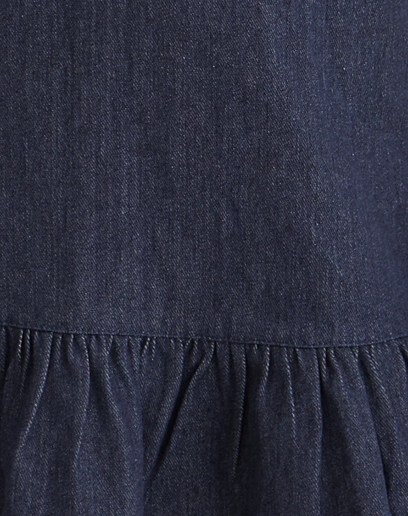 Mini robe Pamina en denim indigo
