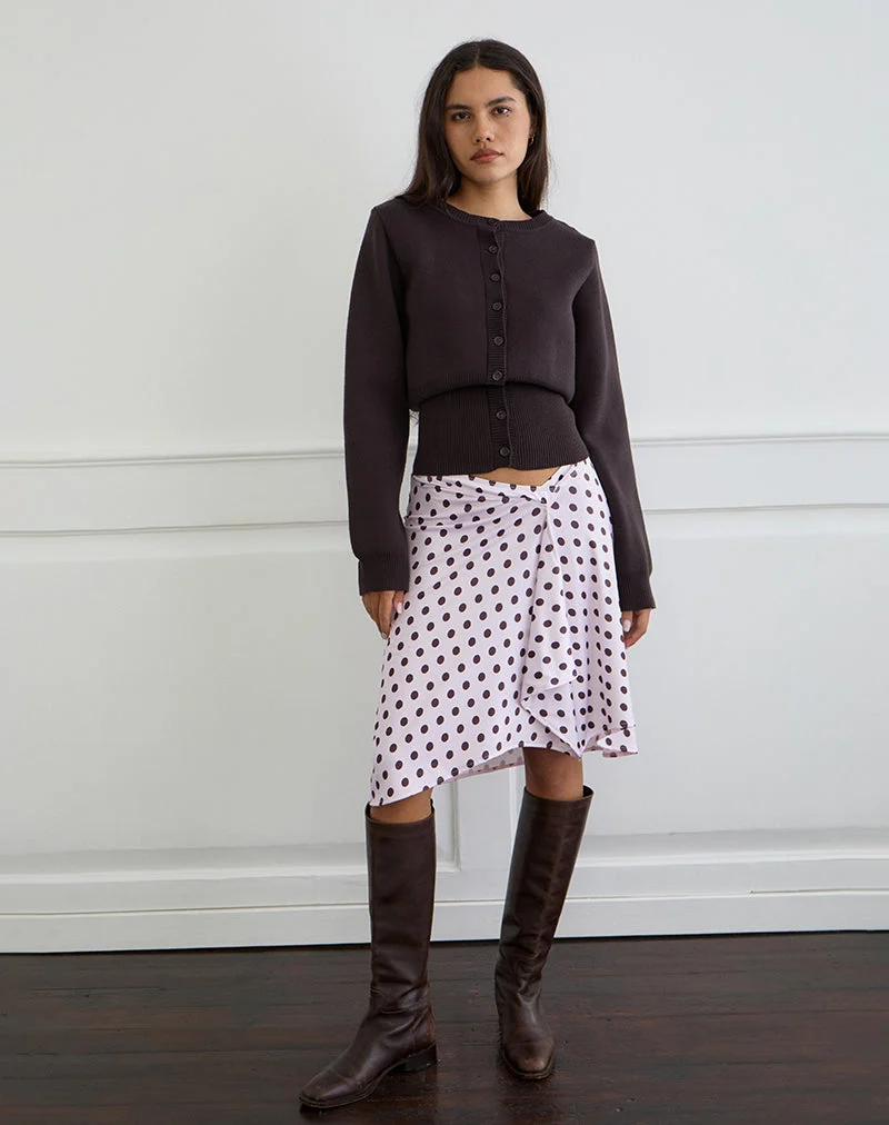 Jupe midi Esmeray à pois rétro