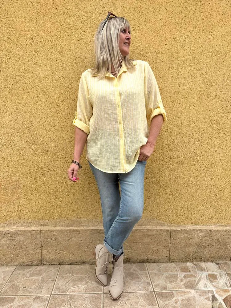 Chemise rayée Olana jaune