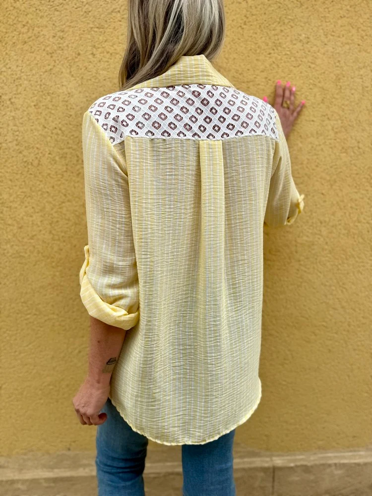 Chemise rayée Olana jaune