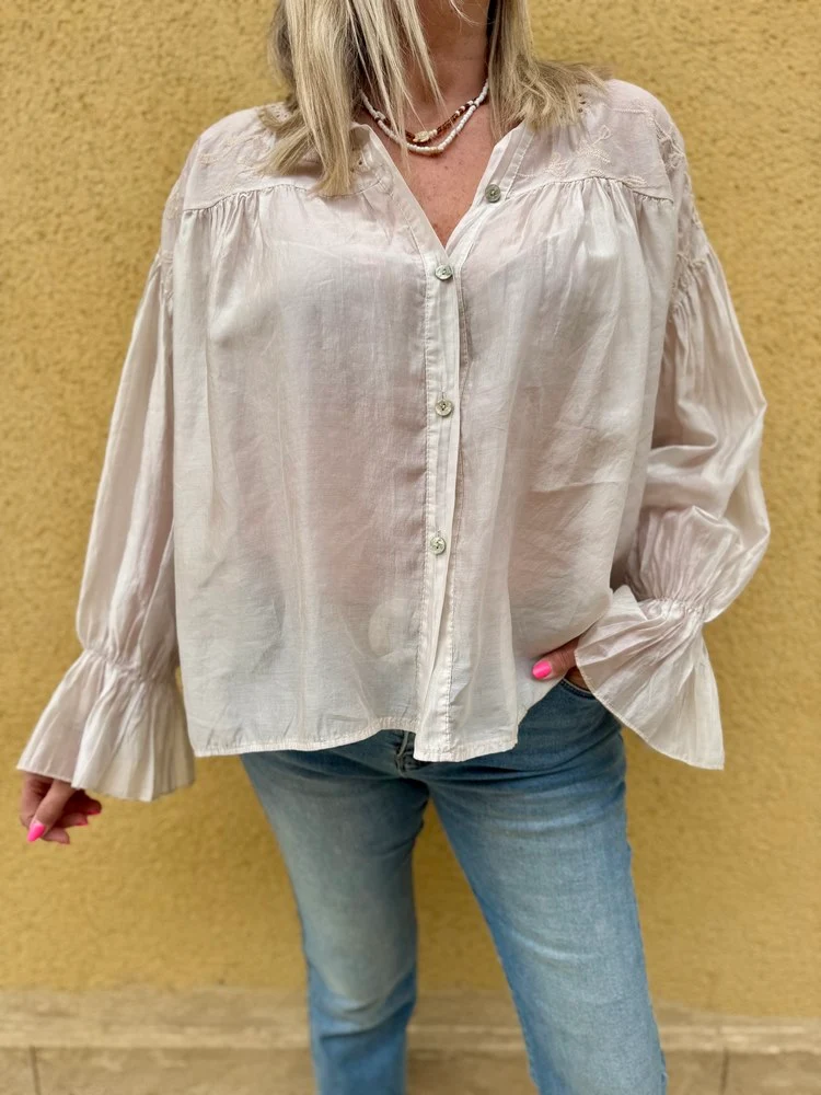 Chemise loose Lucia beige/taupe
