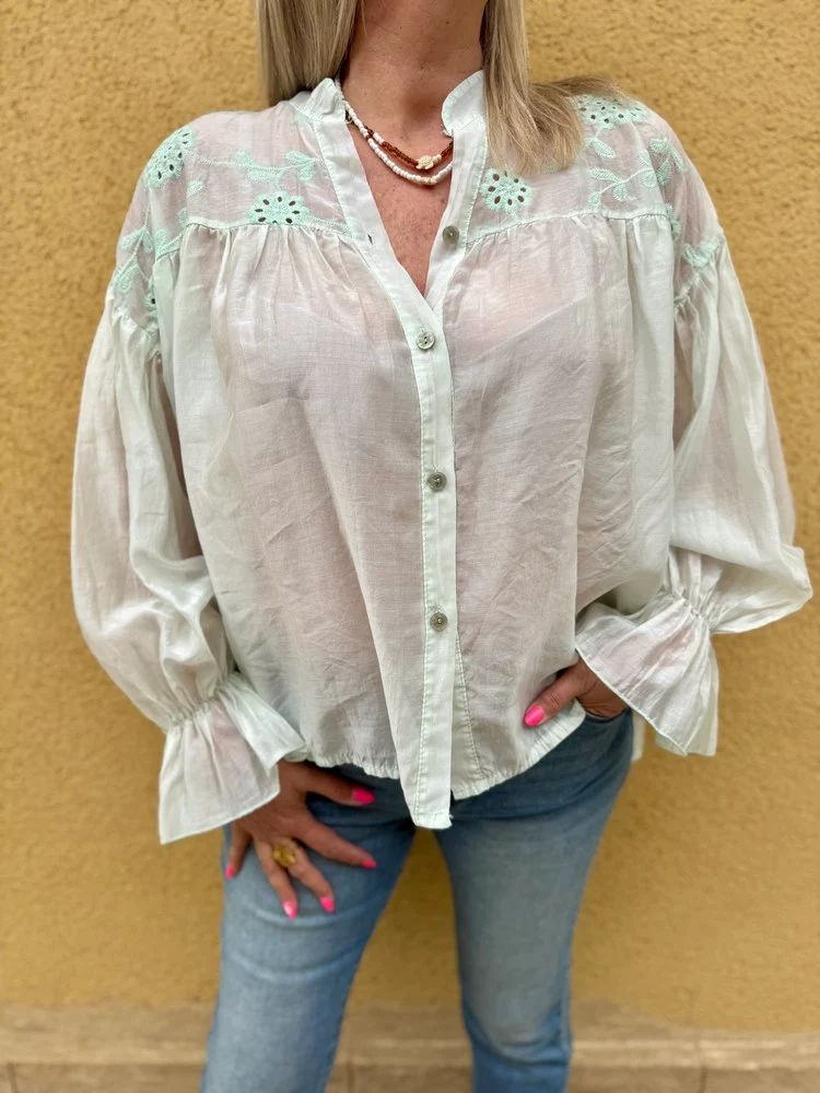 Chemise loose Lucia vert d'eau
