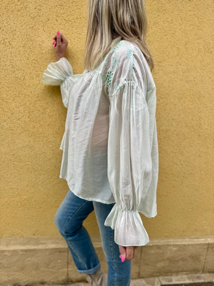Chemise loose Lucia vert d'eau