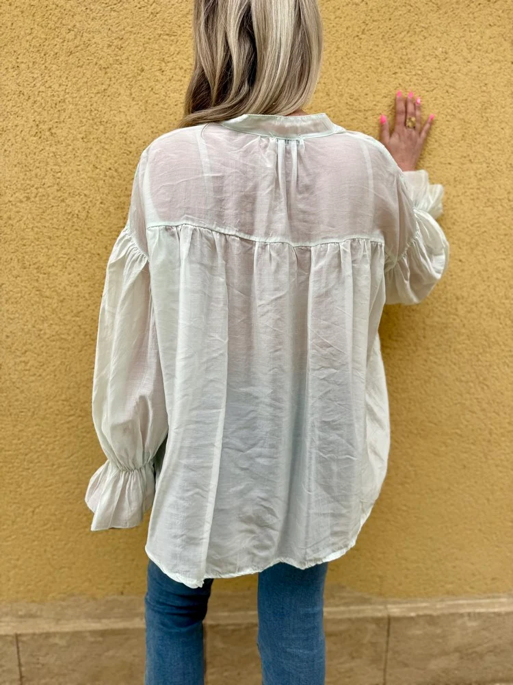 Chemise loose Lucia vert d'eau