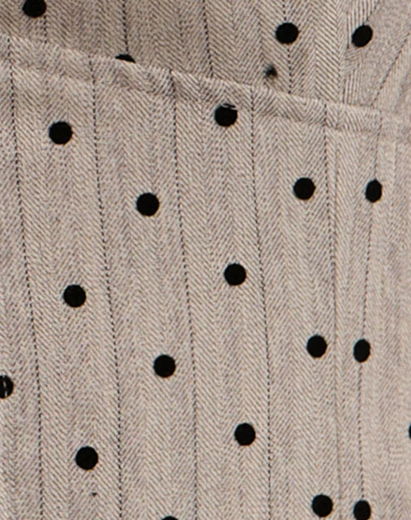 Odin Vest Top in Beige with Polka Pinstripe (Gilet Odin en beige avec rayures à pois)