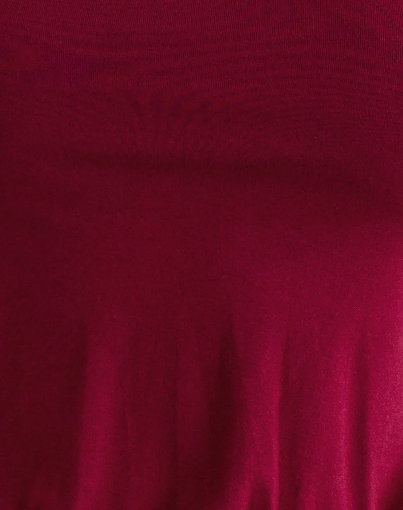 Giunea Knot Halter Top in Burgundy