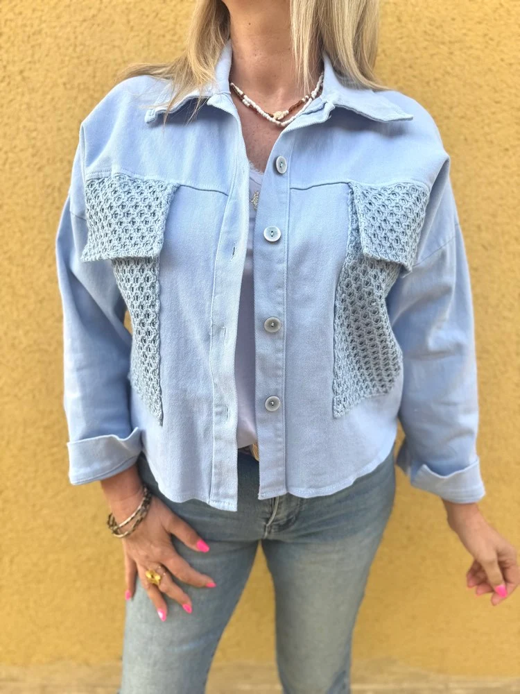 Blouson en coton Aurelio bleu ciel