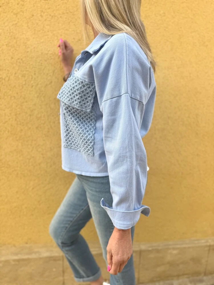 Blouson en coton Aurelio bleu ciel