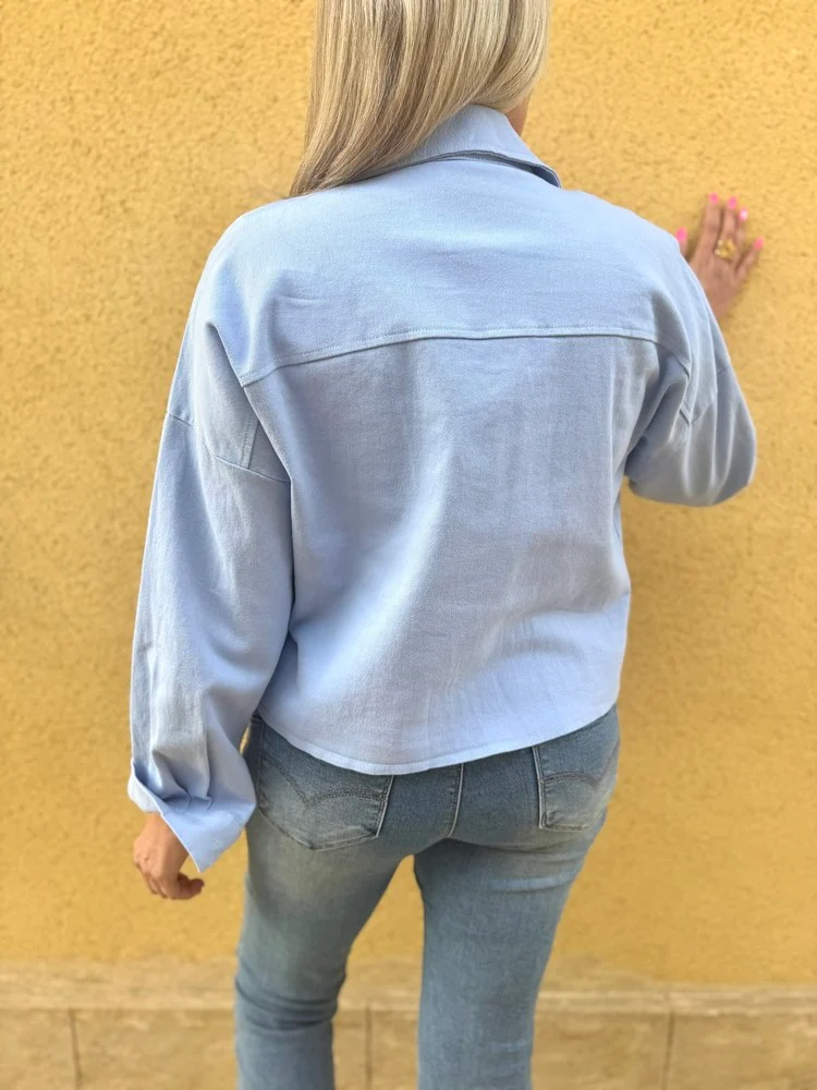 Blouson en coton Aurelio bleu ciel