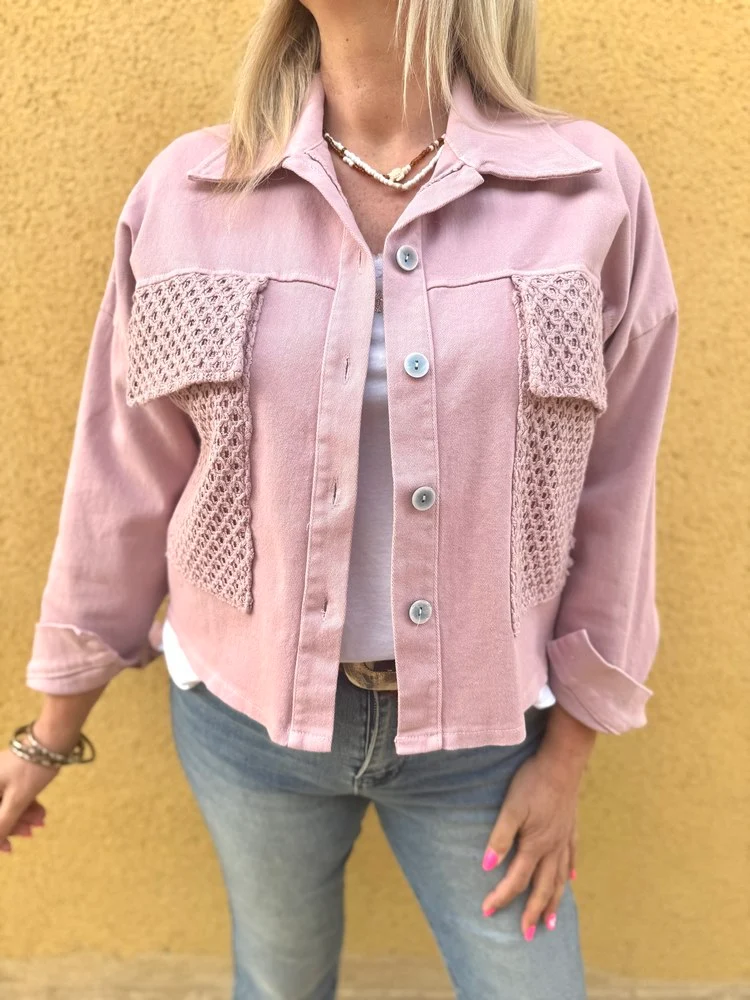 Blouson en coton Aurelio vieux rose