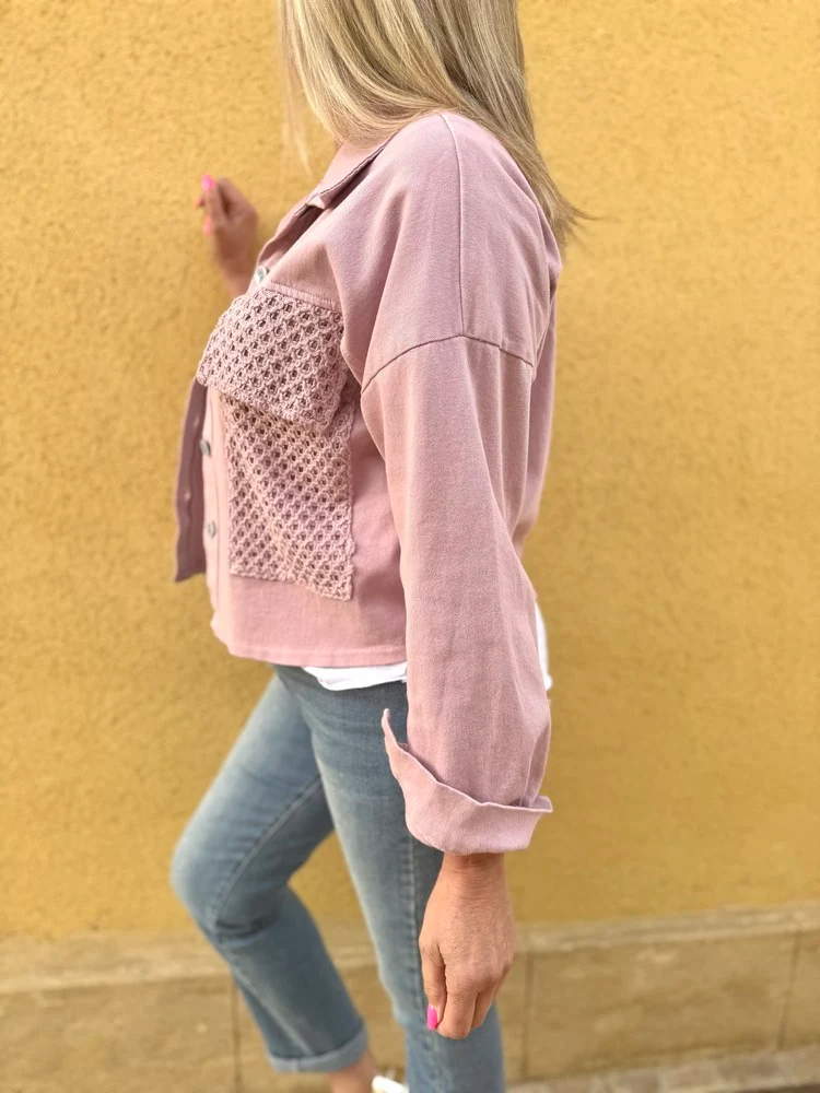 Blouson en coton Aurelio vieux rose