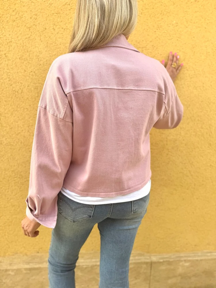 Blouson en coton Aurelio vieux rose
