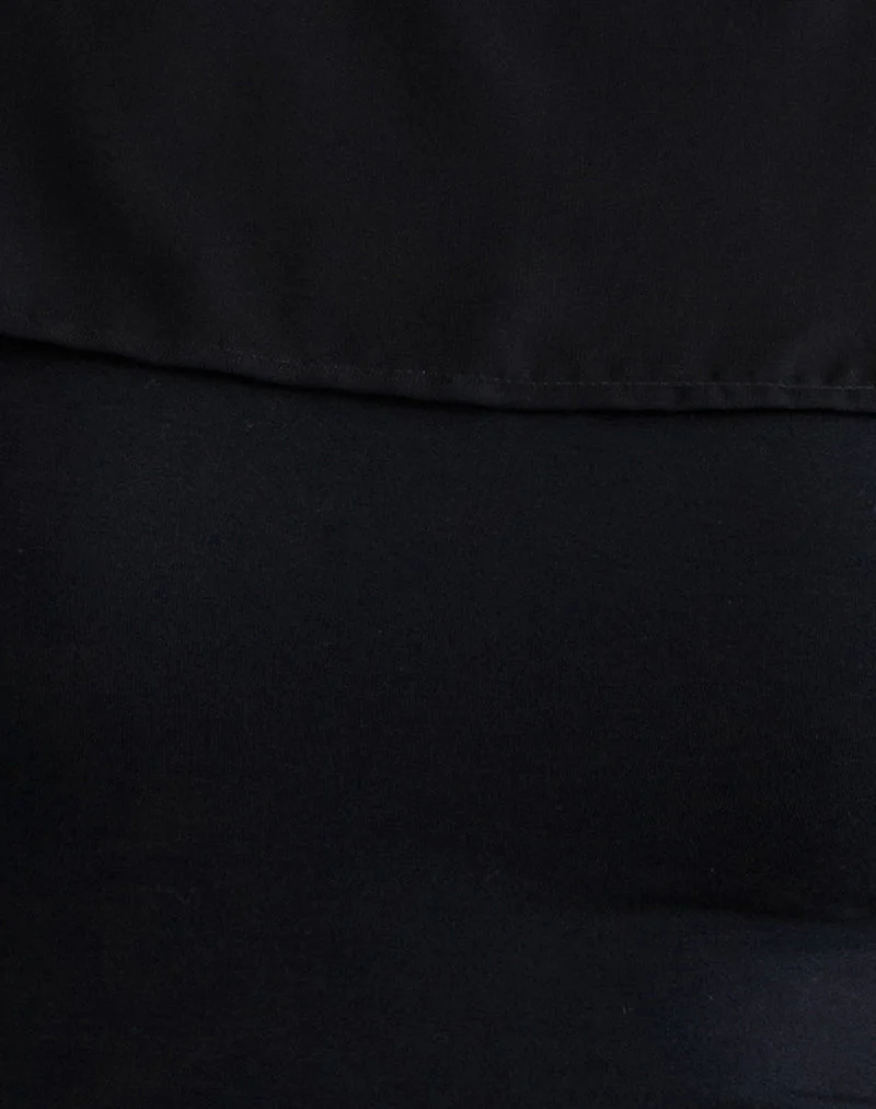 Cirata Top in Rayon Jersey Chiffon Black
