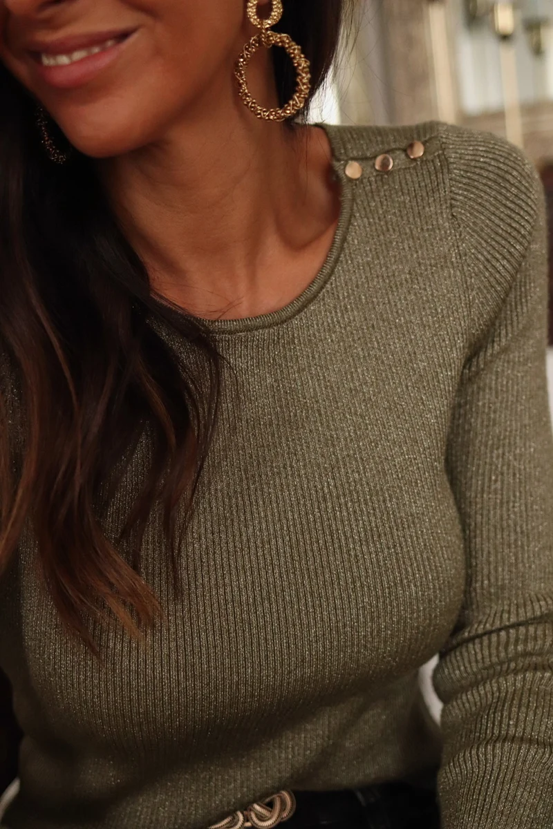 Pull Sélina kaki