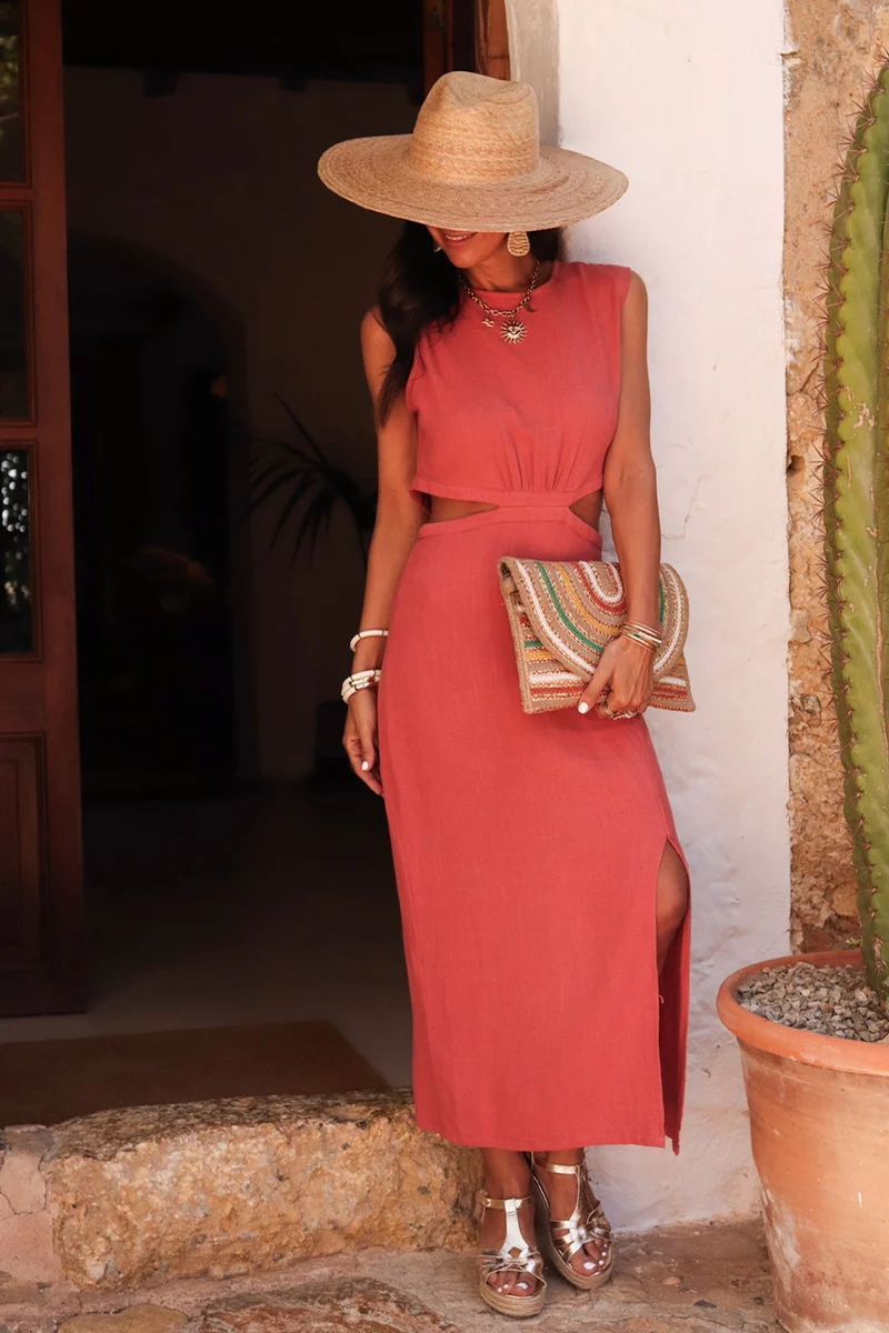 Robe Charlène brique