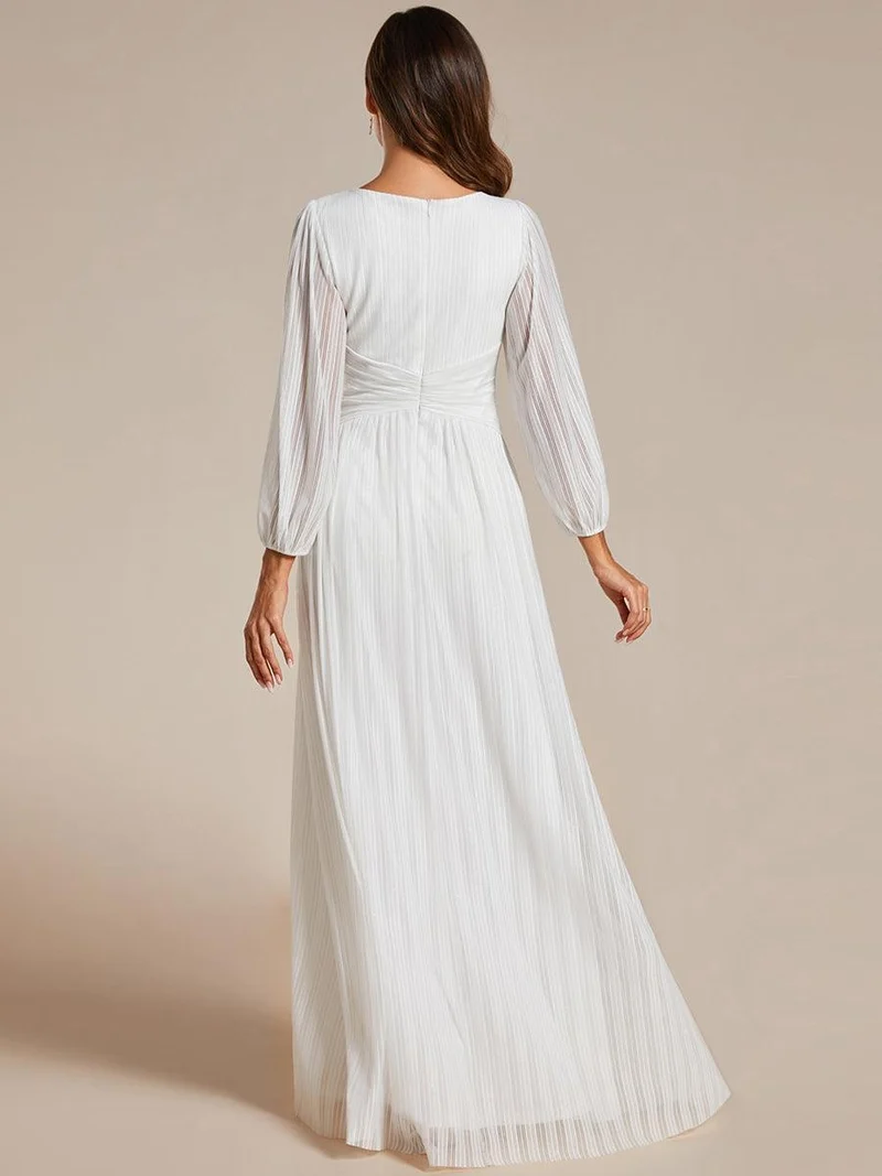ever BRYM|Robe trapèze à manches longues et taille haute, éblouissante