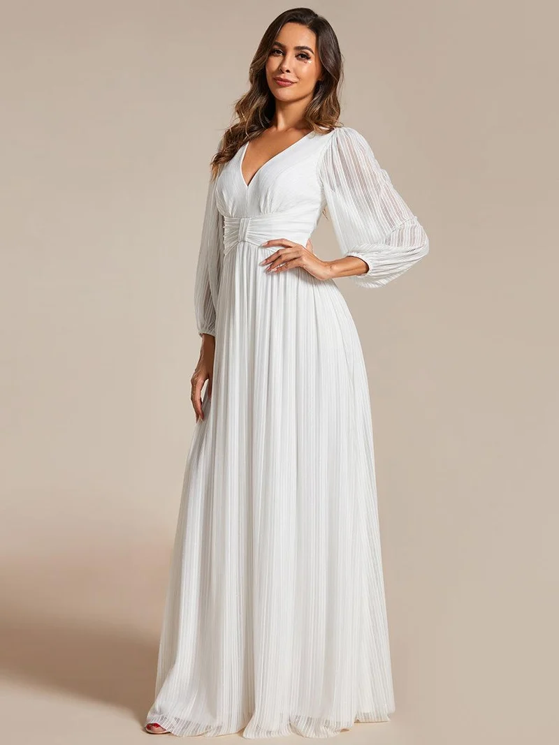 ever BRYM|Robe trapèze à manches longues et taille haute, éblouissante