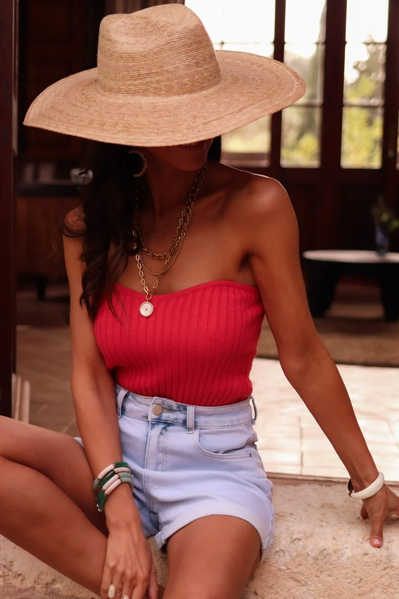 Bustier Bella rouge corail