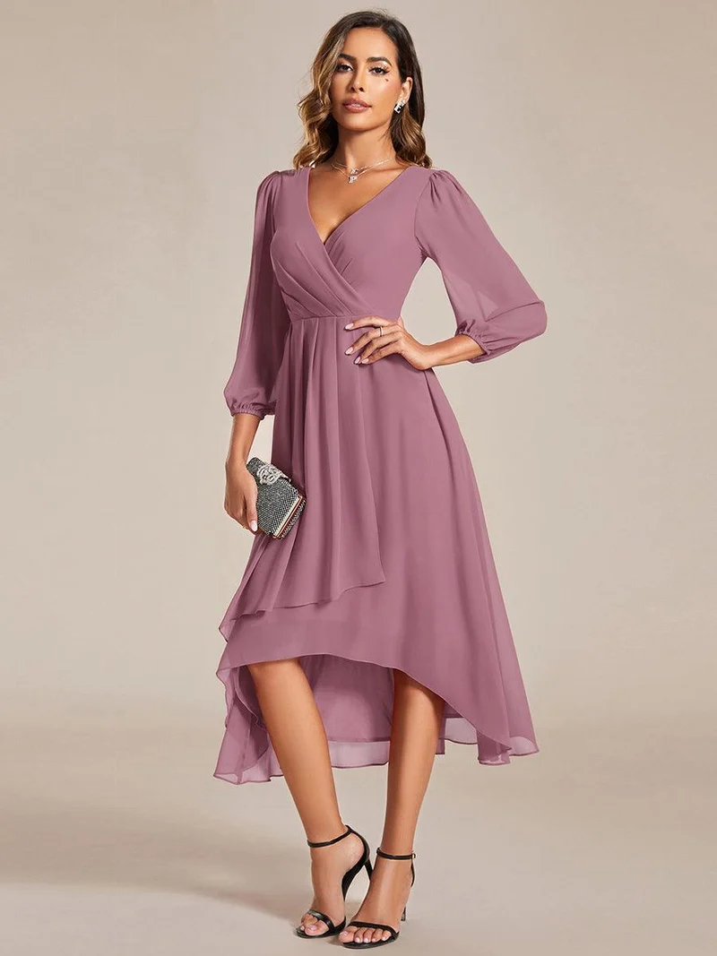ever BRIAR|Robe invitée mariage mi-longue manches 3/4 ourlet asymétrique
