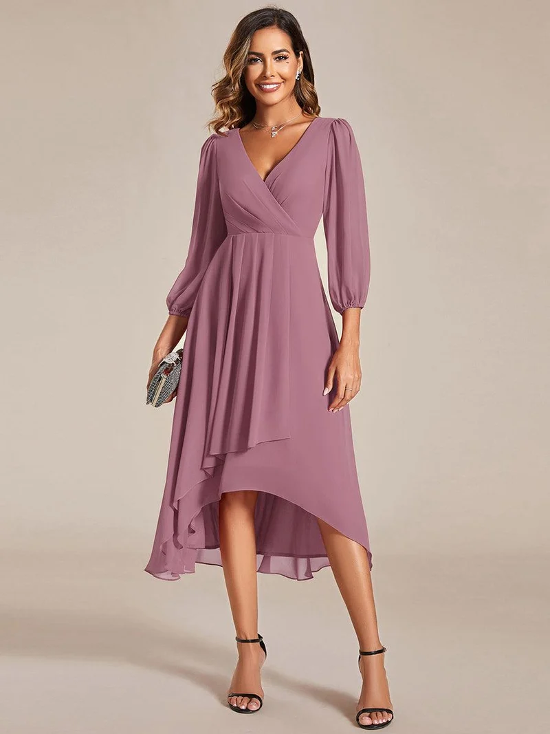 ever BRIAR|Robe invitée mariage mi-longue manches 3/4 ourlet asymétrique