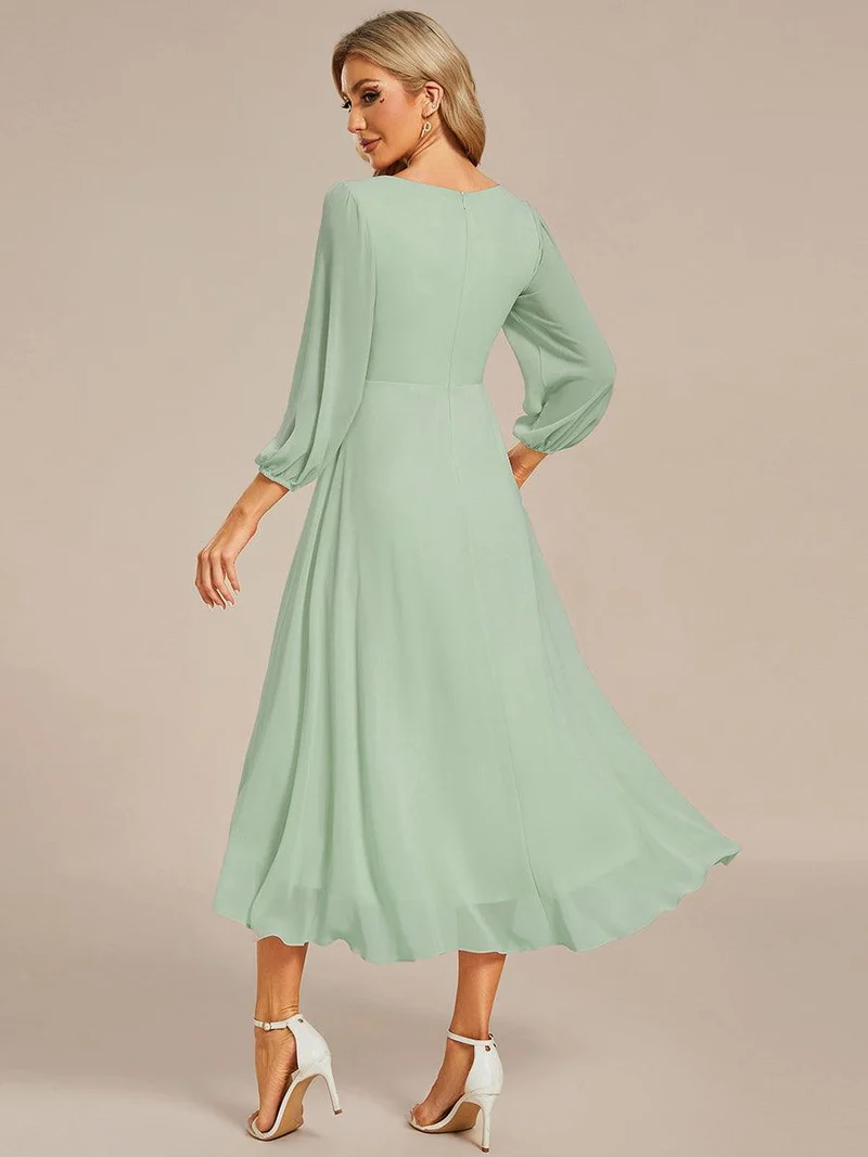 ever BRIAR|Robe invitée mariage mi-longue manches 3/4 ourlet asymétrique