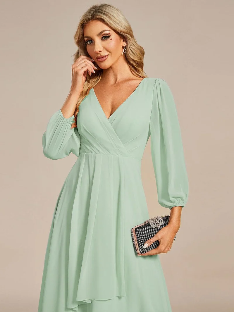 ever BRIAR|Robe invitée mariage mi-longue manches 3/4 ourlet asymétrique