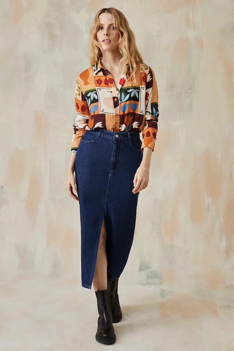 Jupe Longue Denim Brut
