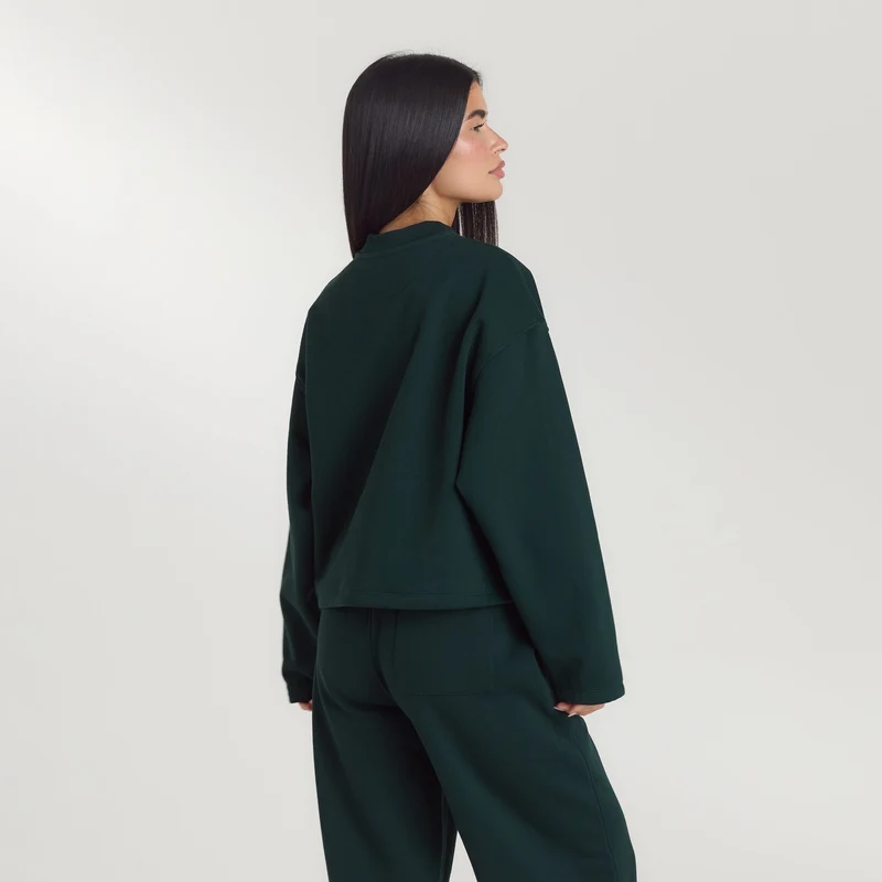 Pull avec Quart de Zip Lounge Living - Vert Forêt