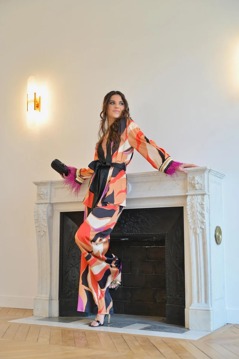 Ensemble pantalon Sharon détail manches plumes