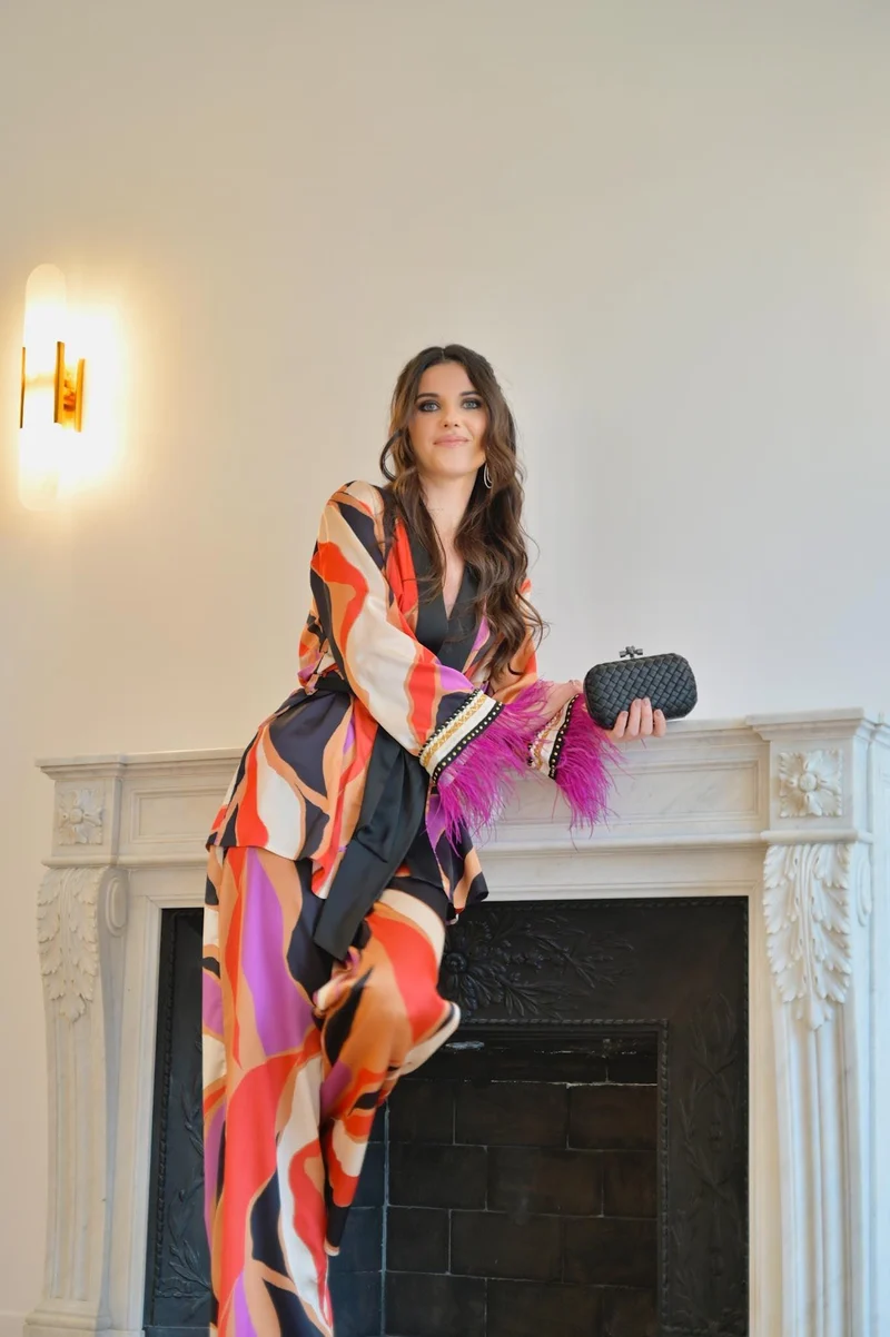 Ensemble pantalon Sharon détail manches plumes